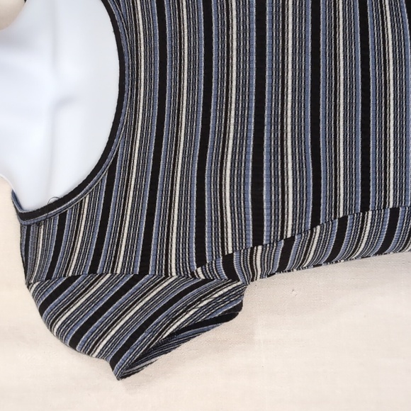 May Pink Y2K Blue Black Striped Fit and Flare Shirt Dress Size Small - Picture 2 of 5
